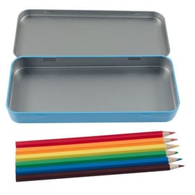 Named Pencil Tin - Blue Stripes image 2