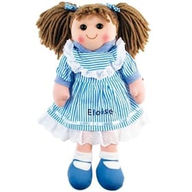 Personalised Rag Doll - Blue Stripe image