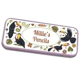 Personalised Pencil Tin - Toucans image 1