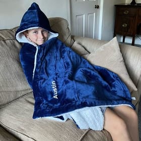 Personalised Hooded Sherpa Blanket image 1