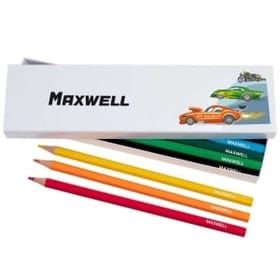 Box of 12 Named Colouring Pencils - Crazy Cars image 1