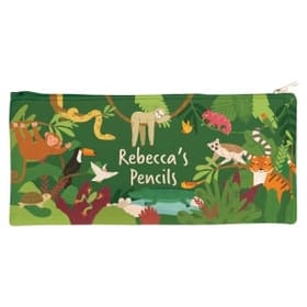 Personalised Canvas Pencil Case - Jungle Safari image 1