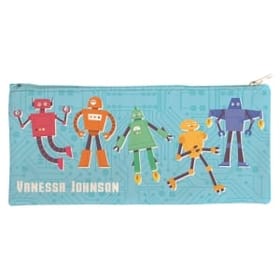Personalised Canvas Pencil Case - Robots image