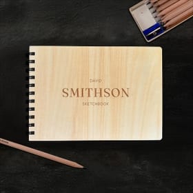 Personalised A5 Plywood Sketchbook Landscape Example 2