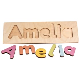 Wooden Name Puzzle 1-7 - Sorbet Colours image 1