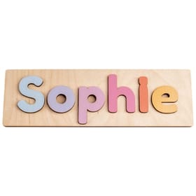 Wooden Name Puzzle 1-7 - Pastel Colours image 1