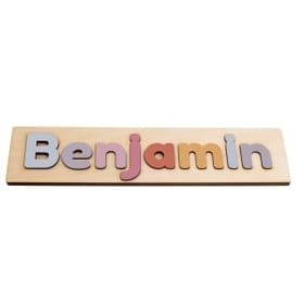 Wooden Name Puzzle 8-12 - Pastel Colours