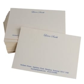 A6 Notecards x 50 blue text