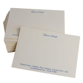 A6 Notecards x 50 blue text