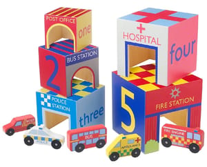 Emergency Services Wooden Stacking Cubes