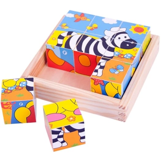 Wooden Safari Cube Puzzle