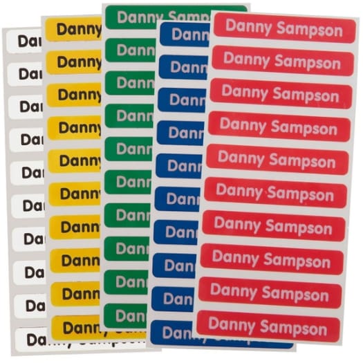 Adhesive Name Labels - Primary Colour Set | Name Labels