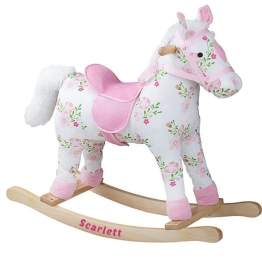 Floral Wooden Rocking Horse