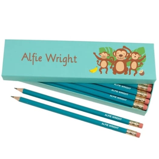 Box of 12 Named HB Pencils - Cheeky Monkey