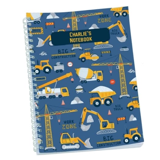 Construction Site Personalised Notebook