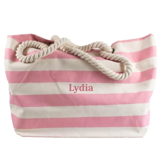 Personalised Striped Beach Bag