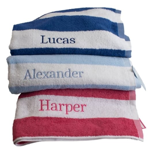 Personalised Striped Cotton Towel