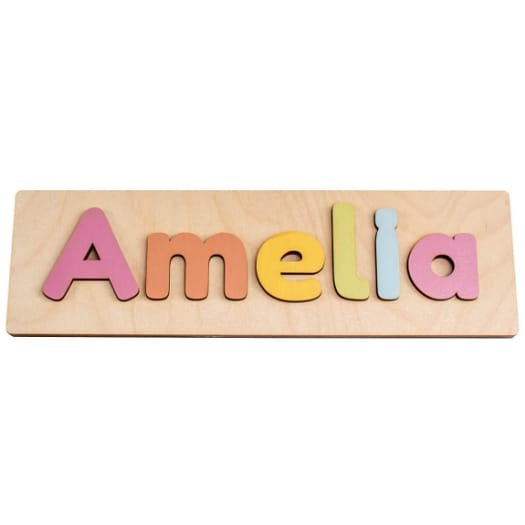 Wooden Name Puzzle 1-7 - Sorbet Colours