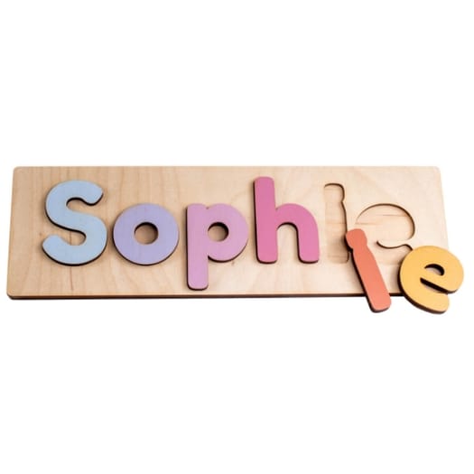 Wooden Name Puzzle 1-7 - Pastel Colours