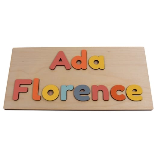 Wooden Name Puzzle - 2 Lines - Autumn Colours