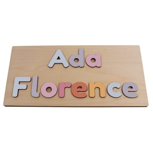 Wooden Name Puzzle - 2 Lines - Pastel Colours