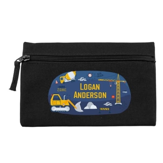 Construction Site Personalised Pencil Case