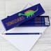 Personalised Dinosaur Box of 12 Blue HB Pencils image 2