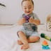Child with the Rainbow Stacker & Teether