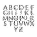 Available Letterforms for the Personalised Castelli Notebook with Decorative Initial Design and Text of Your Choice by Pear Tree