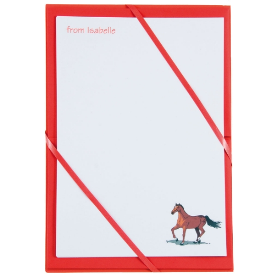 Named Notepaper - Horse (Red)