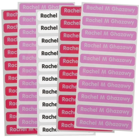 Adhesive Name Labels - Pastel Colour Set