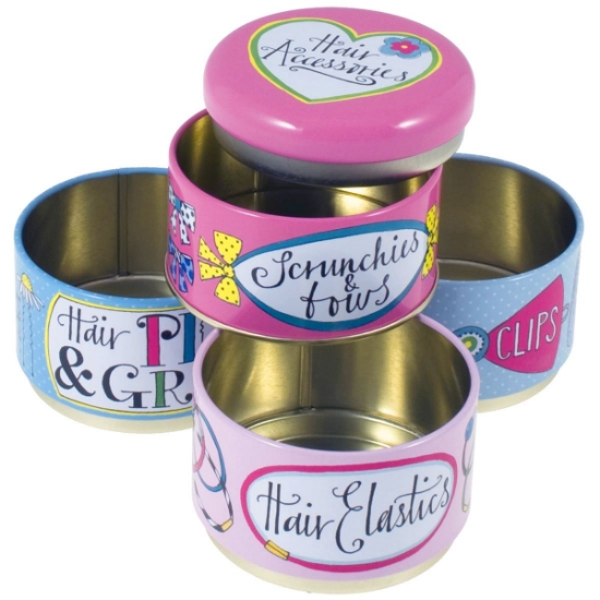 Stacking Tins - Hair Accessories
