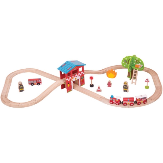 Fire & Rescue Train Set | Bigjigs Rail (BJT037) | Train Sets