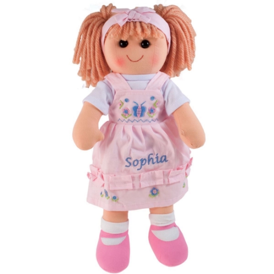 Personalised Rag Doll - Floral (Light Pink)