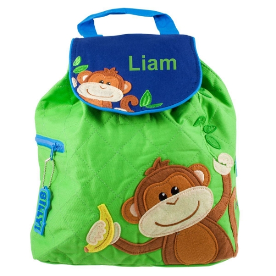 Personalised Monkey Quilted Backpack