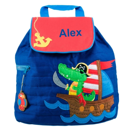 Personalised Pirate Alligator Quilted Backpack