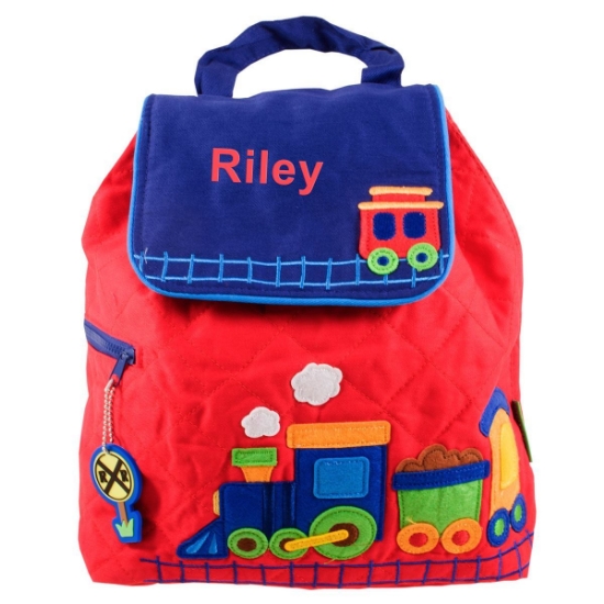 Personalised Train Quilted Backpack | Personalised Bags & Wallets