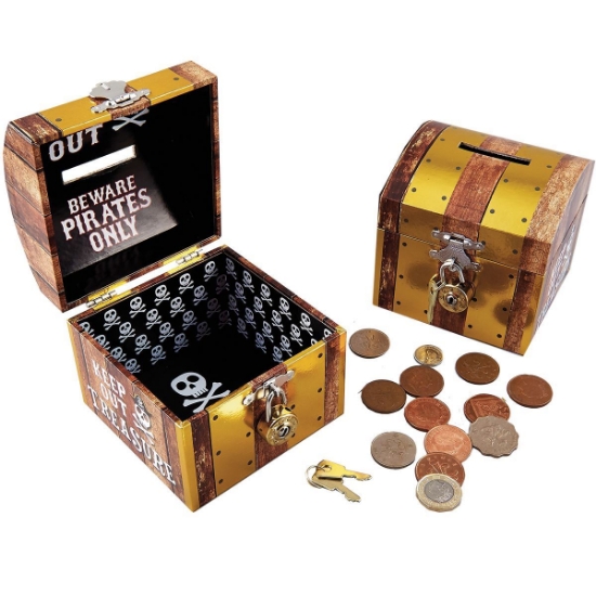 Lockable Pirate Chest Money Box