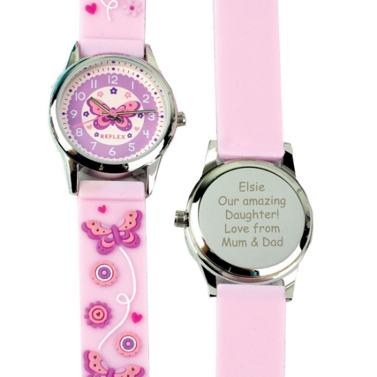 Personalised Pink Butterfly Watch
