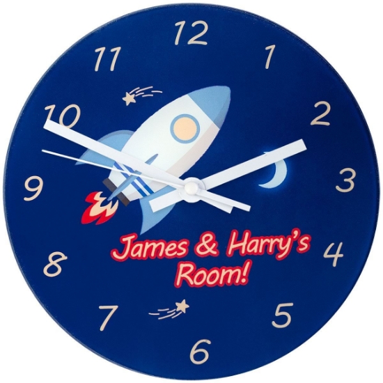 Rocket To The Moon - Personalised Wall Clock