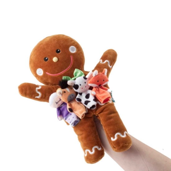 Gingerbread Man Hand & Finger Puppet Set