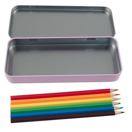 Picture of Named Pencil Tin - Pink Stripes