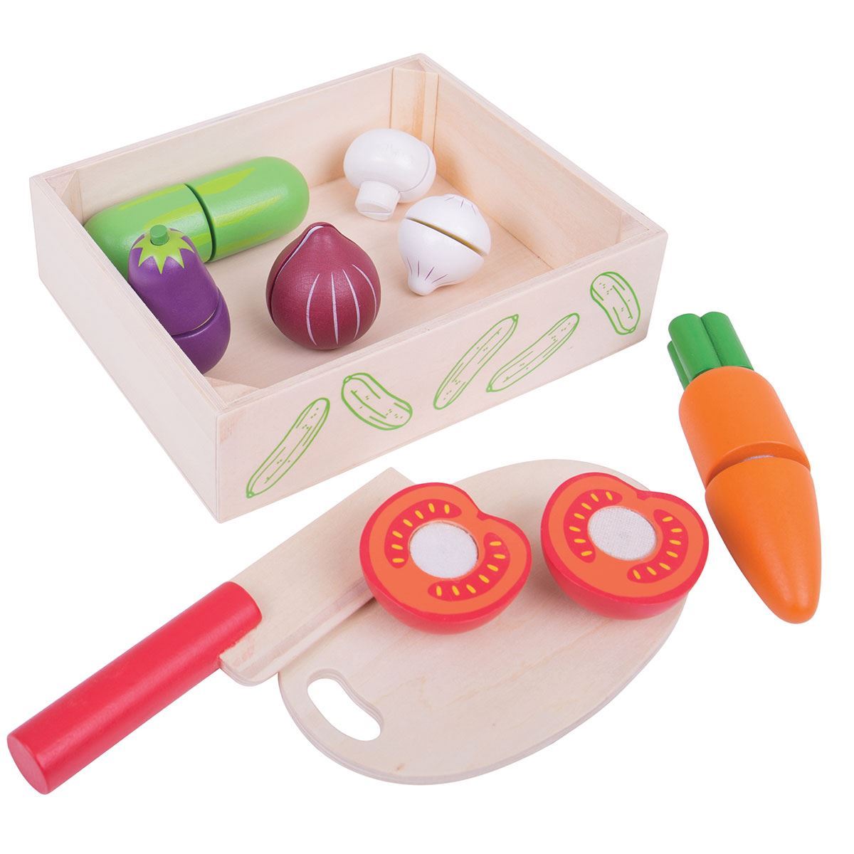 Cutting Vegetable Box | Bigjigs (BJ748) | Wooden Play Food