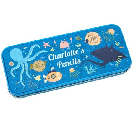 Picture of Personalised Pencil Tin - Ocean Life