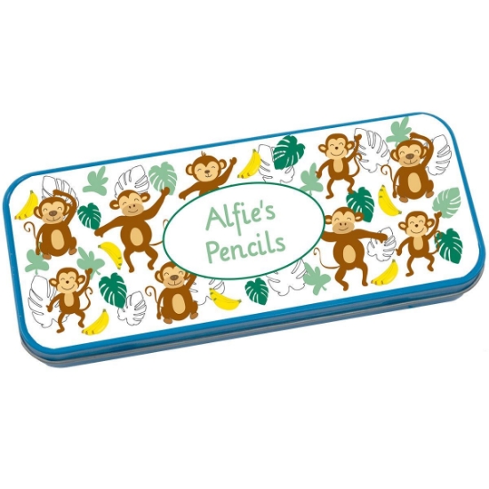 Personalised Pencil Tin - Cheeky Monkey