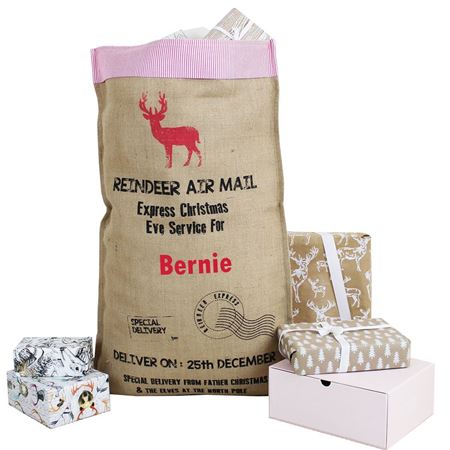 Picture of Personalised Hessian Christmas Sack