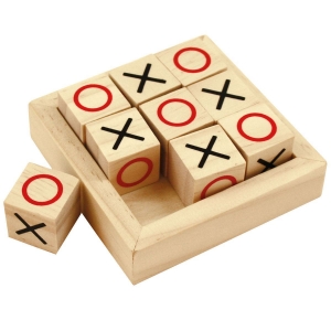 Wooden Tic Tac Toe and Solitaire Board Game Challenging Board Games for  kids