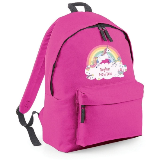 Rainbow Unicorn Personalised Backpack