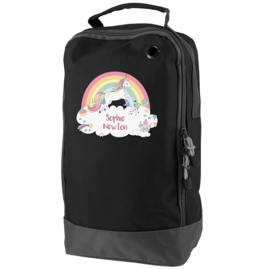Rainbow Unicorn Personalised Shoe & Boot Bag