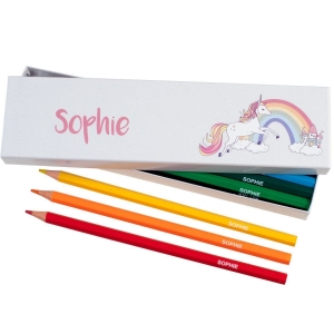 Picture of Box of 12 Named Colouring Pencils - Rainbow Unicorn